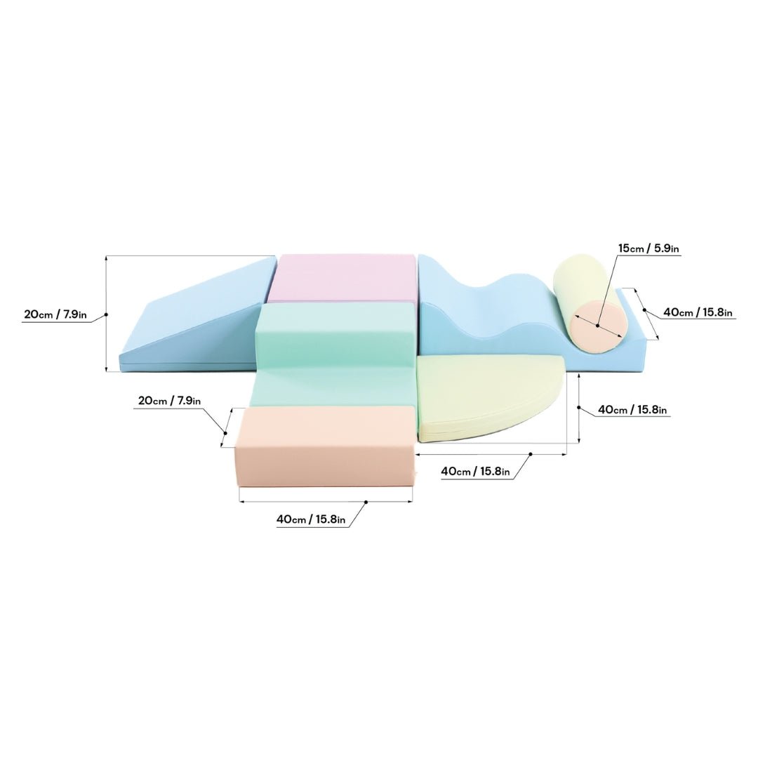soft play set met modulaire foamblokken voor baby's peuters en kleuters