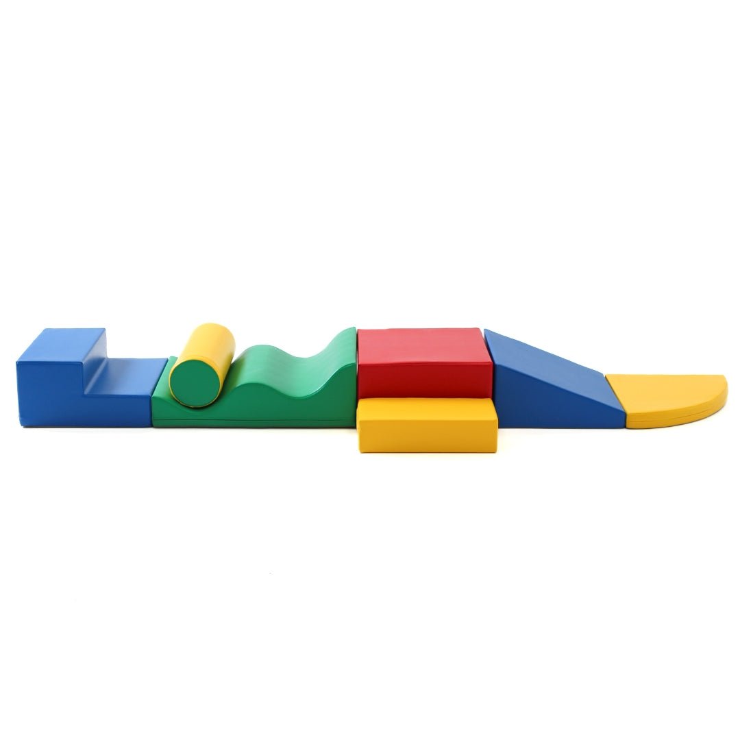 soft play set met modulaire foamblokken voor baby's peuters en kleuters