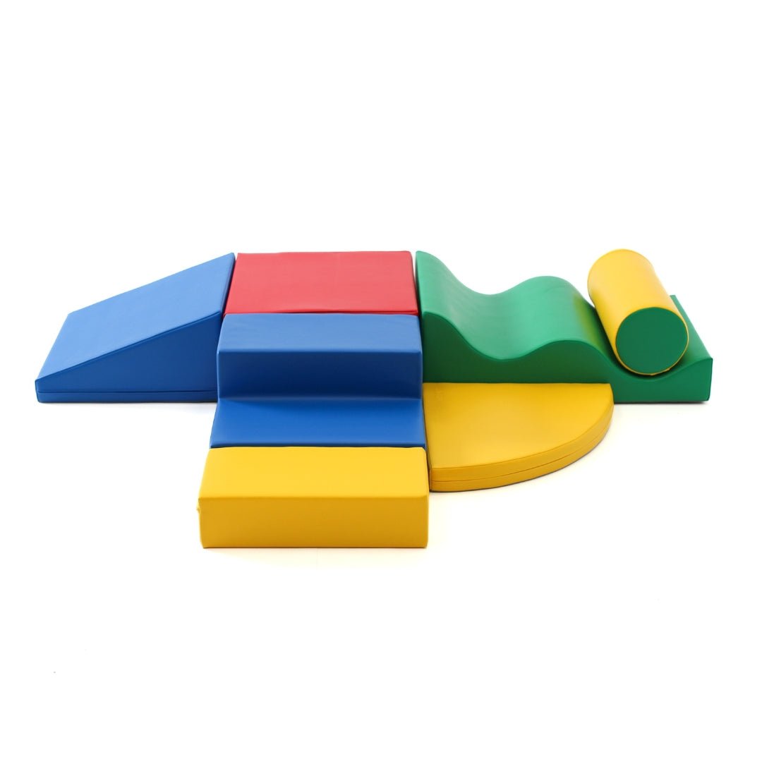 soft play set met modulaire foamblokken voor baby's peuters en kleuters
