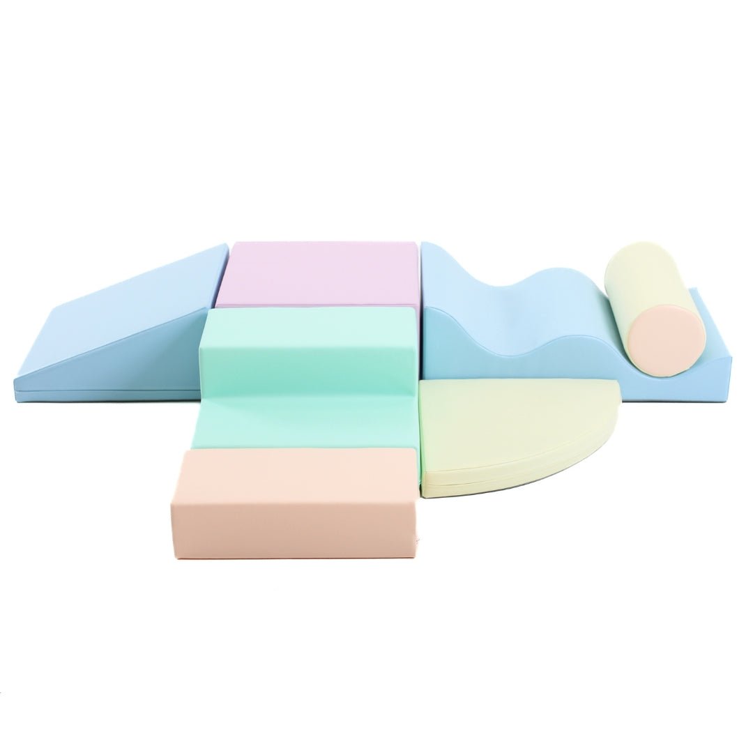 soft play set met modulaire foamblokken voor baby's peuters en kleuters