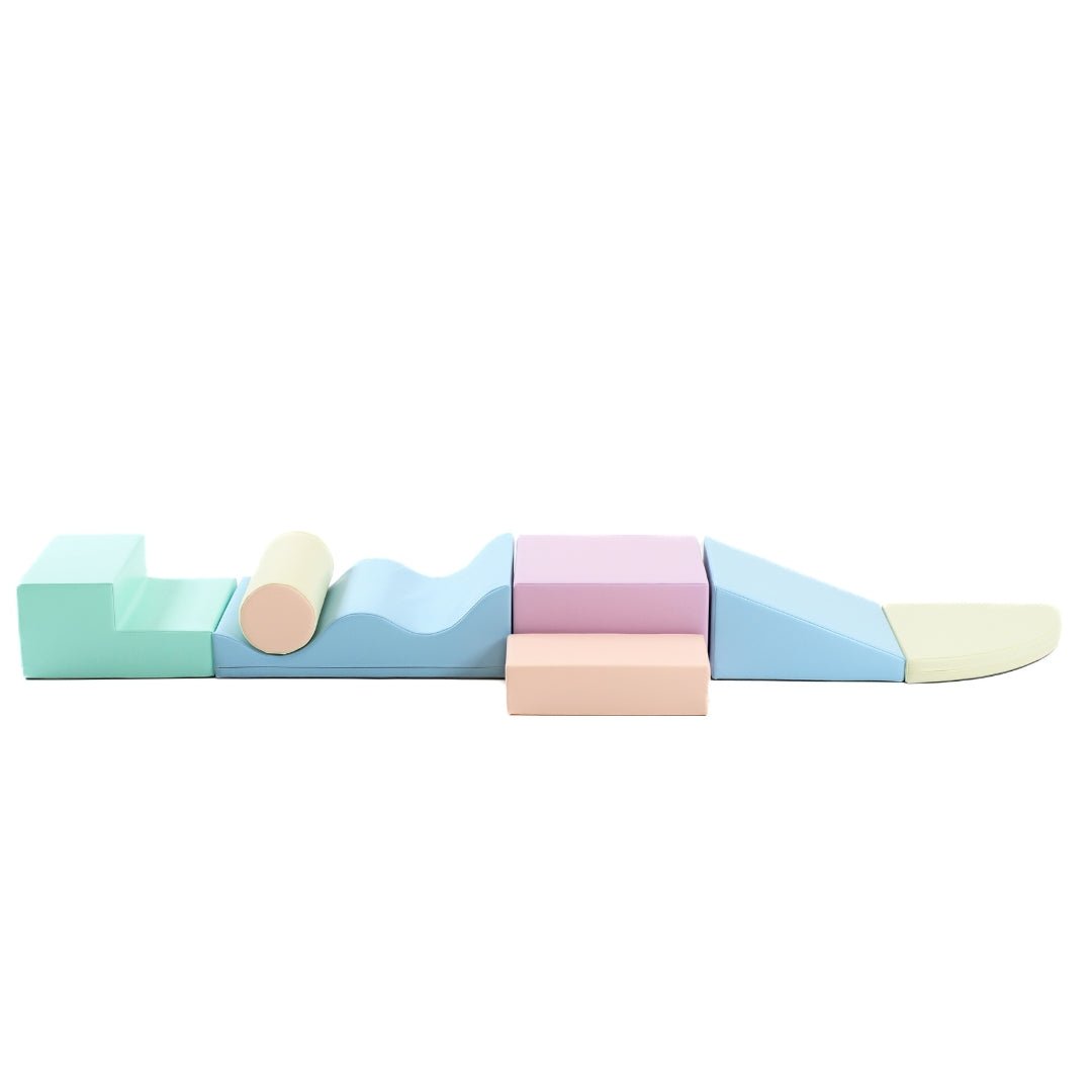 soft play set met modulaire foamblokken voor baby's peuters en kleuters