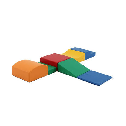 A colorful IGLU Soft Play set of foam blocks on a white background featuring the Soft Play Set - Little Crawler.
