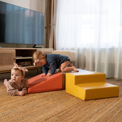 soft play set met modulaire foamblokken voor baby's peuters en kleuters
