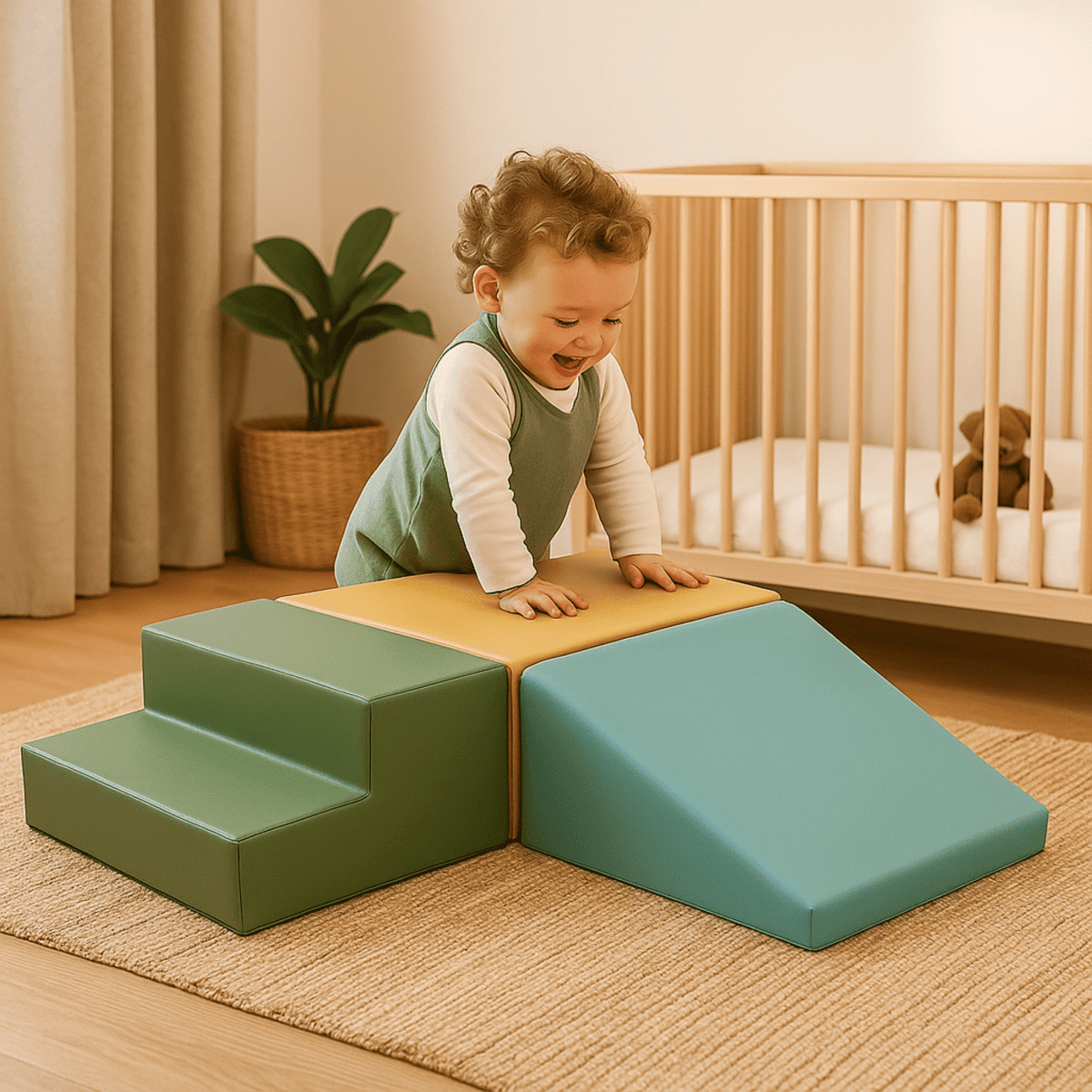 soft play set met modulaire foamblokken voor baby's peuters en kleuters