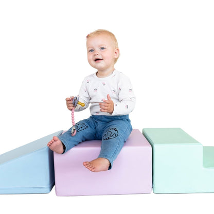 soft play set met modulaire foamblokken voor baby's peuters en kleuters