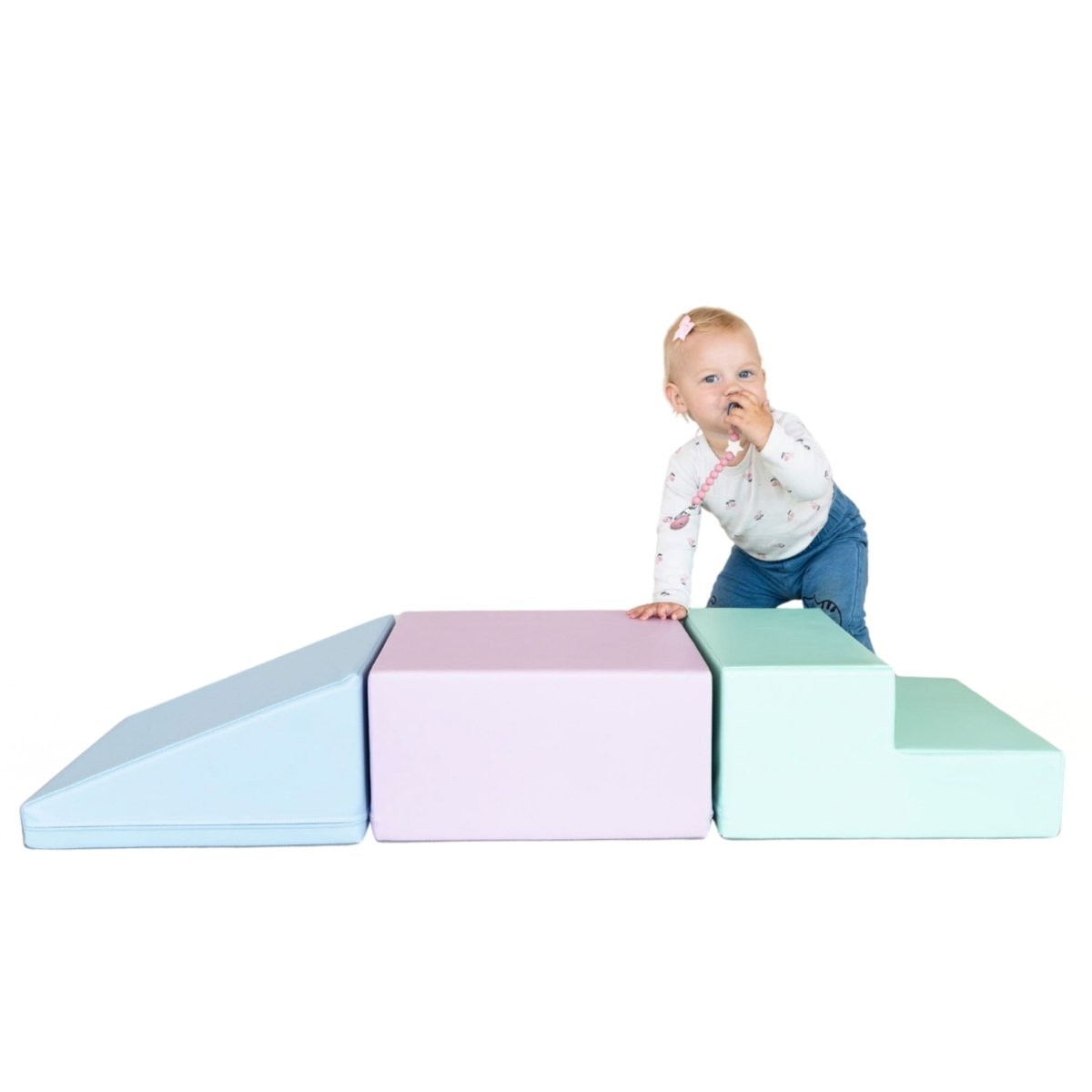 soft play set met modulaire foamblokken voor baby's peuters en kleuters