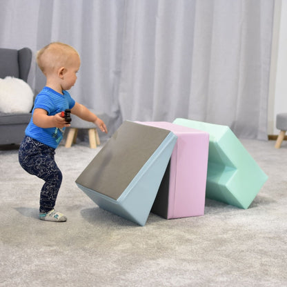 soft play set met modulaire foamblokken voor baby's peuters en kleuters