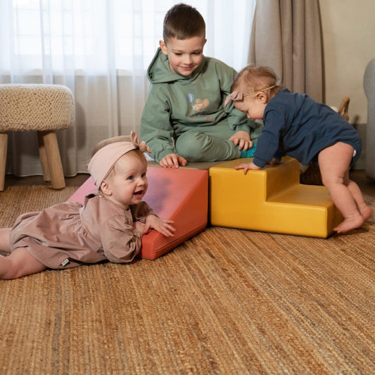 soft play set met modulaire foamblokken voor baby's peuters en kleuters
