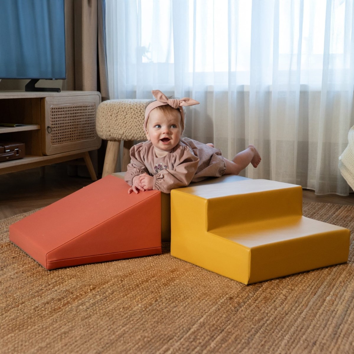 soft play set met modulaire foamblokken voor baby's peuters en kleuters