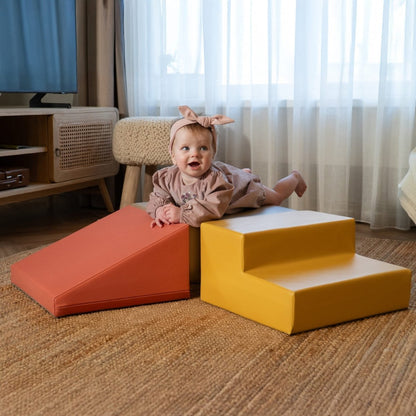 soft play set met modulaire foamblokken voor baby's peuters en kleuters