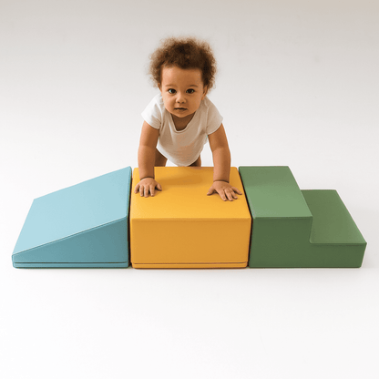 soft play set met modulaire foamblokken voor baby's peuters en kleuters