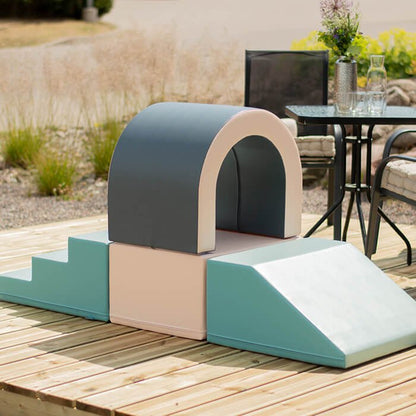 soft play set met tunnel met glijbaan voor baby's peuters en kleuters