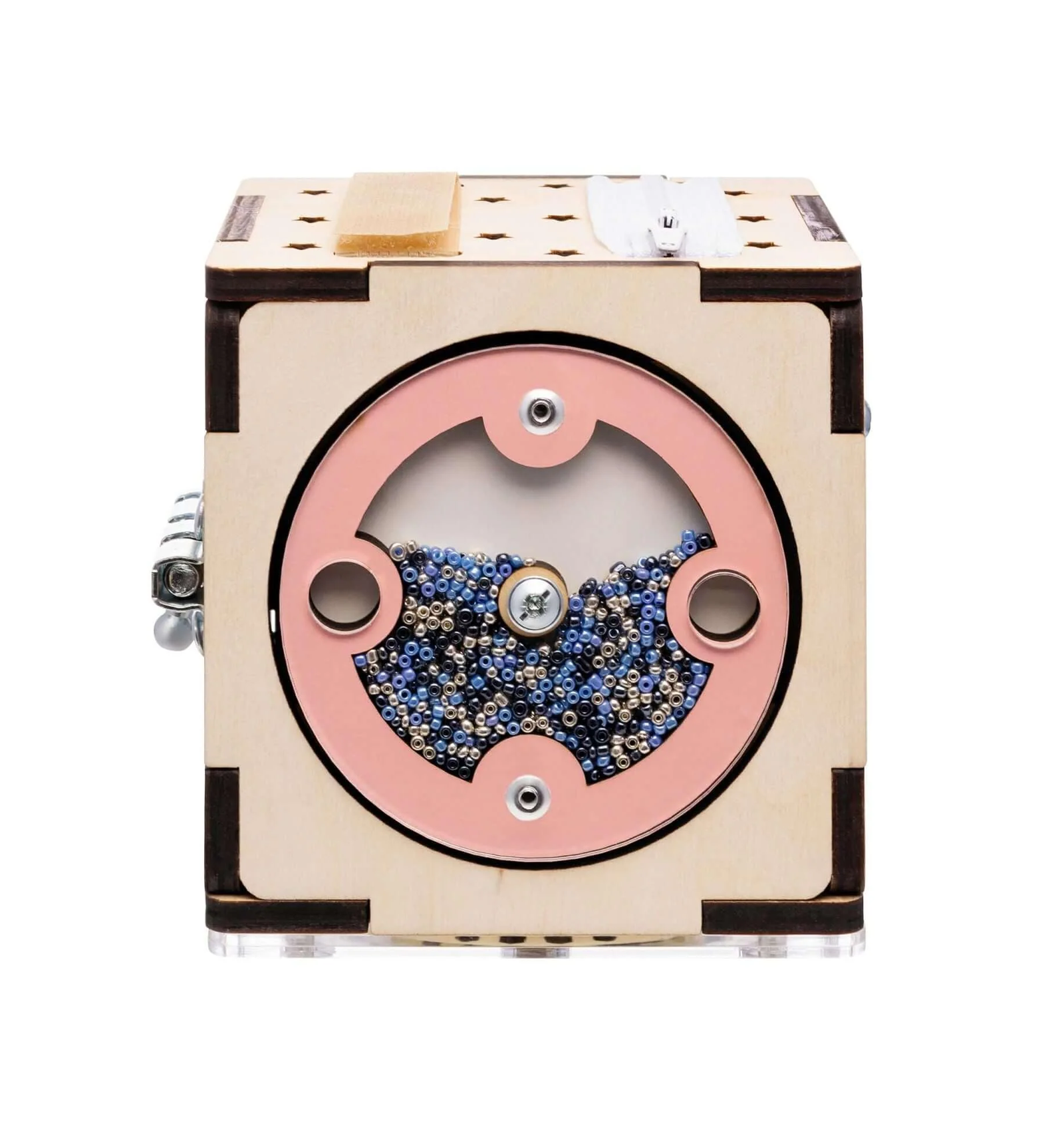 BusyKids set – Busy Board speelhuisje naturel/mint met creatieve kubus