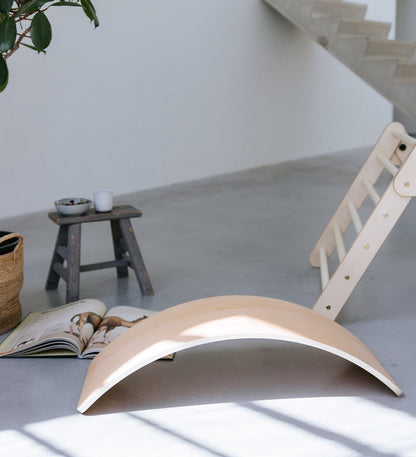 houten balance board in naturel hout
