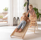 Pikler klimdriehoek premium met glijbaan/klimhelling - naturel