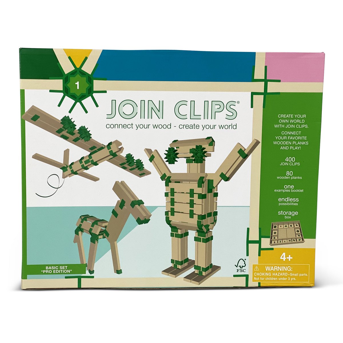 JOIN CLIPS Pro-basisset — 400 clips en 80 bouwplankjes-