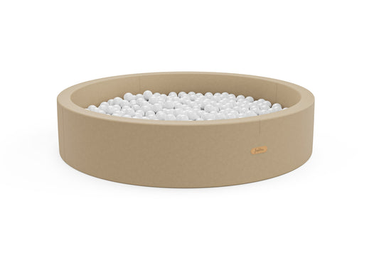 soft play ballenbak met 300 ballen in donkerbeige