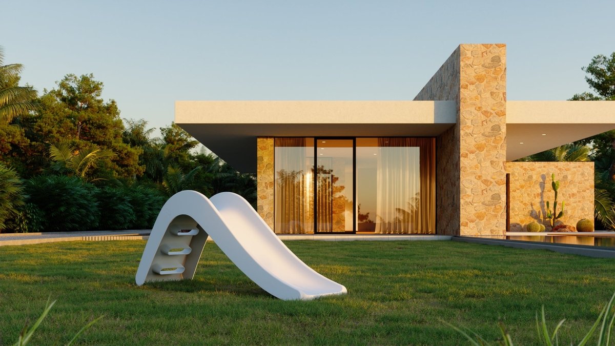 Jupiduu Outdoor Slide - buiten glijbaan wit - Glijbaan