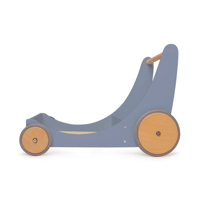 2-in-1 houten loopwagen met opbergkar