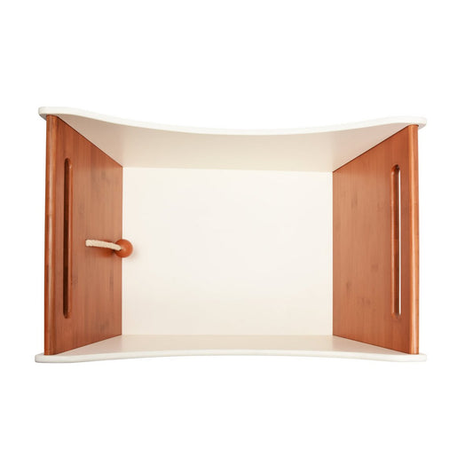 2-in-1 houten speelgoedbox met loopwagenfunctie