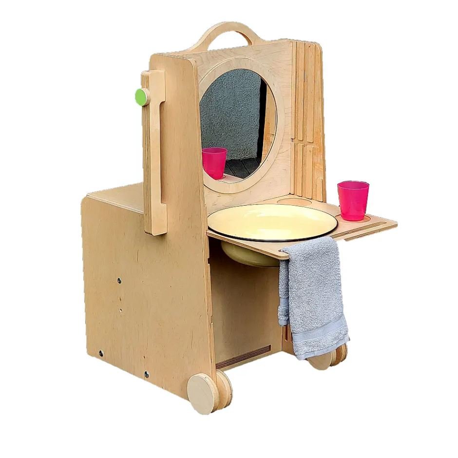 Wastafel met spiegel - accessoire Montessori speeltafel - 
