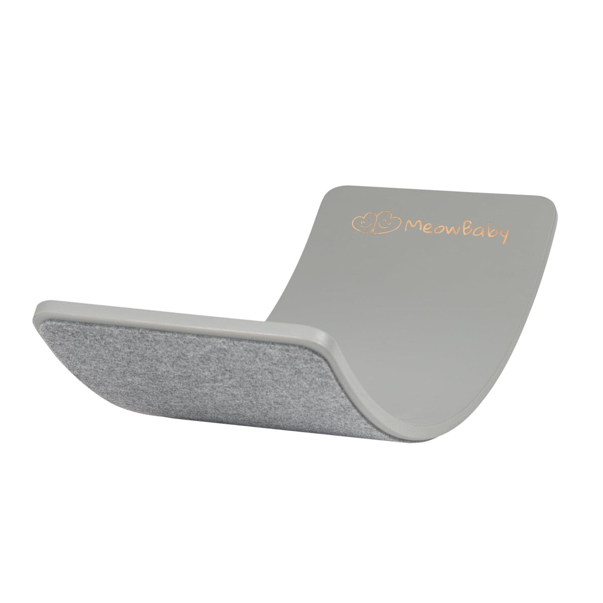 MeowBaby houten balansbord grijs met gemêleerd grijs vilt
