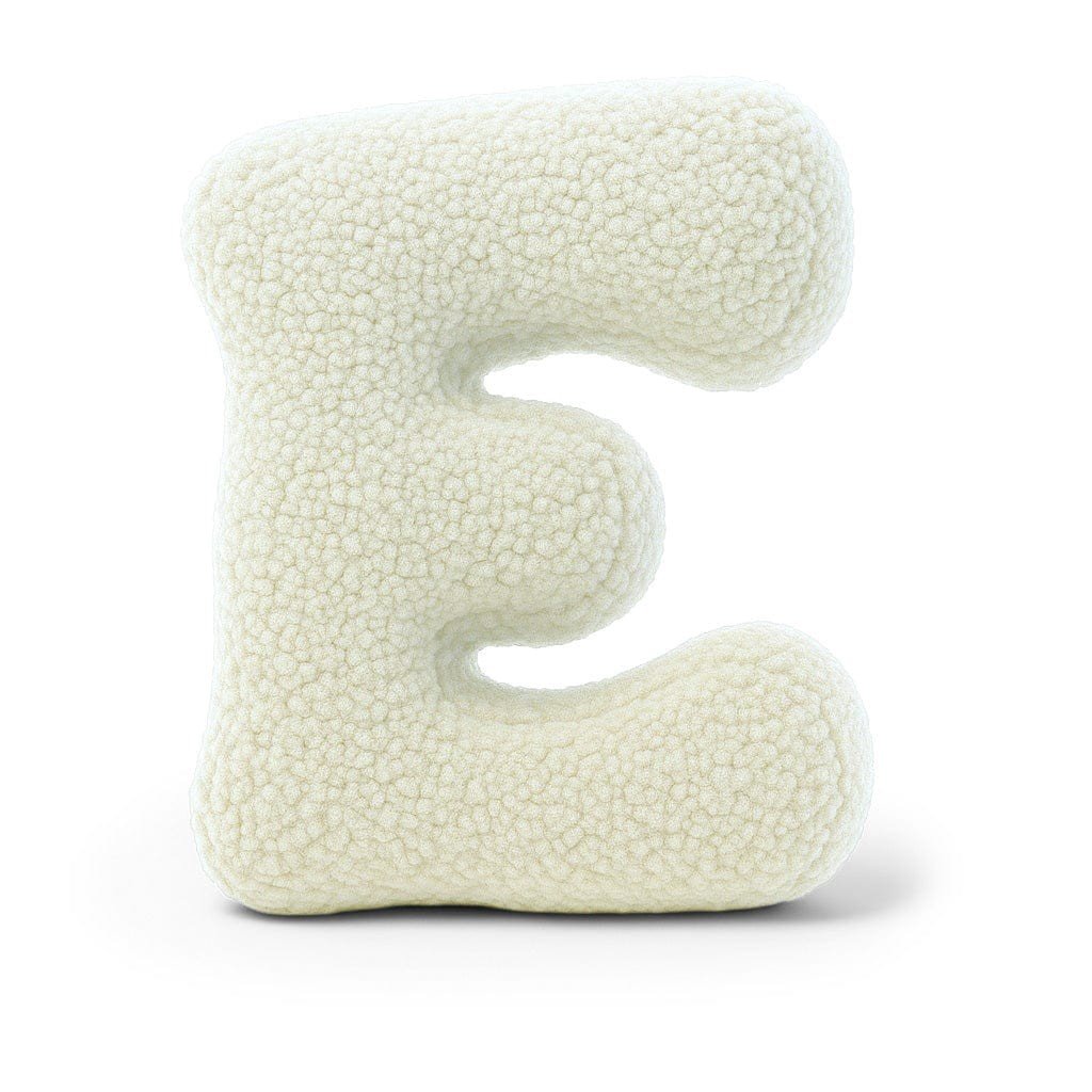 Bearly-letterkussen in de vorm van letter E, crème van MeowBaby