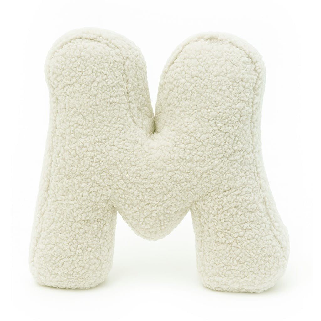 Bearly-letterkussen in de vorm van letter N, crème van MeowBaby