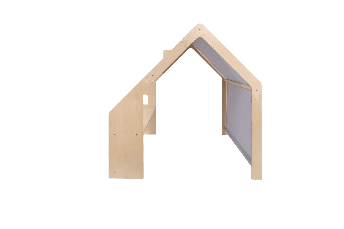houten speelhuisje naturel met blauw dak voor kinderkamer, aanvullende productfoto 5