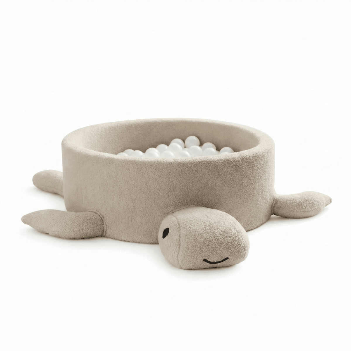 MeowBaby schildpadvormige ballenbak in haverbeige Bouclé