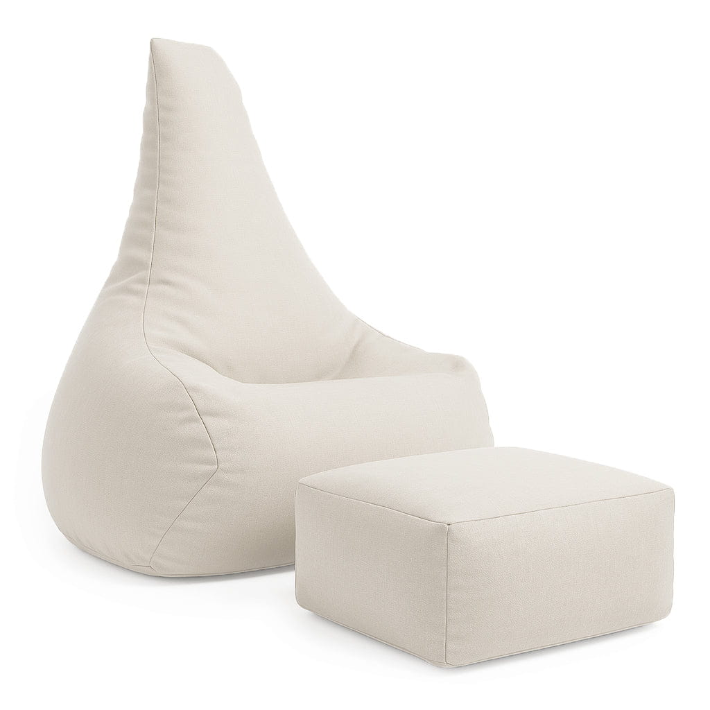 MeowBaby Outzy Tearo outdoor zitzak met voetensteun in beige