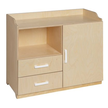 houten poppencommode voor rollenspel in wit
