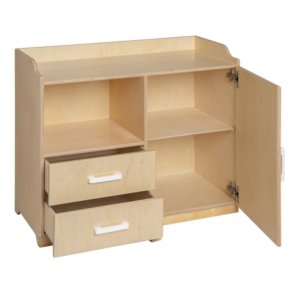 houten poppencommode voor rollenspel in wit