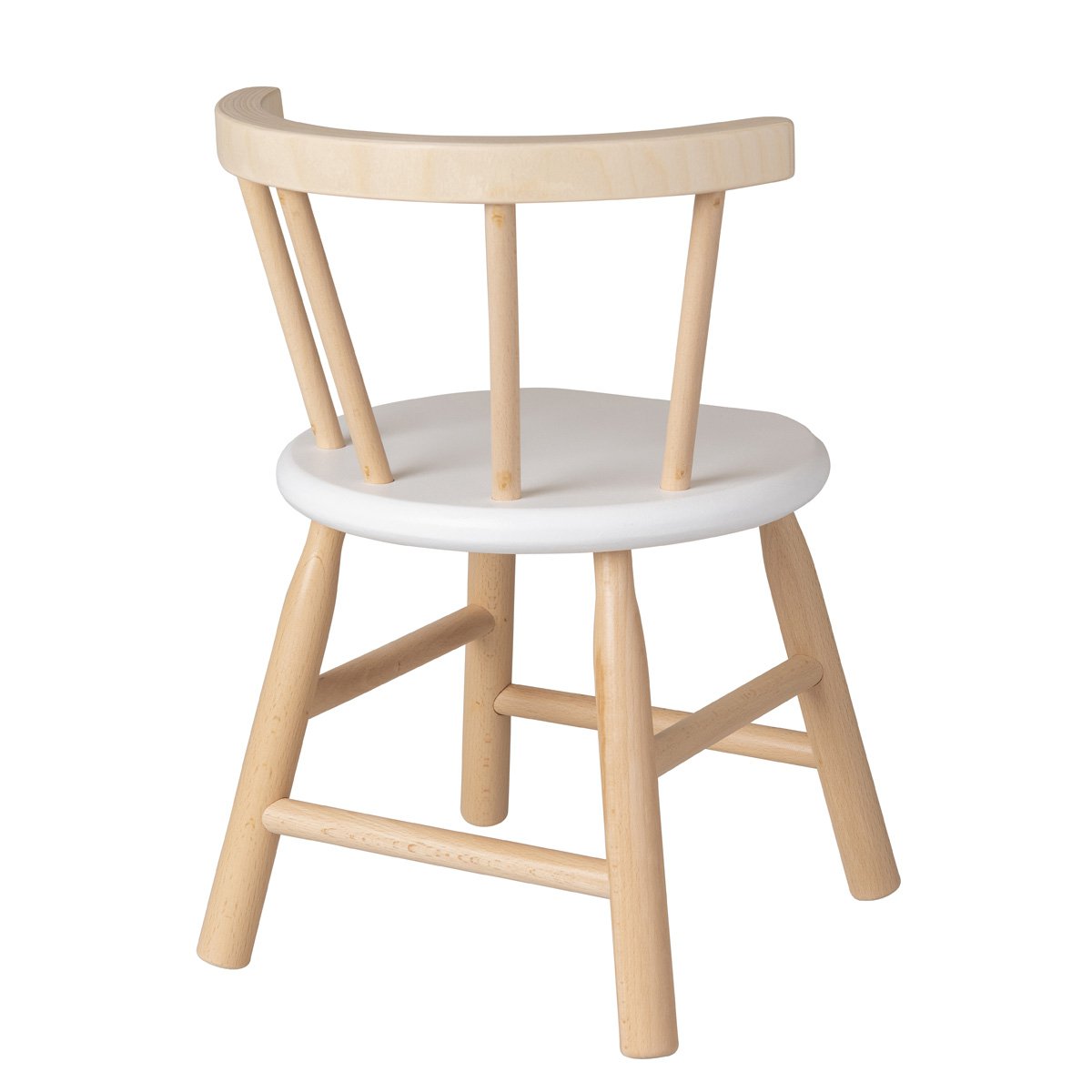 Van Dijk Toys kinderstoel met gebogen leuning — naturel/wit-