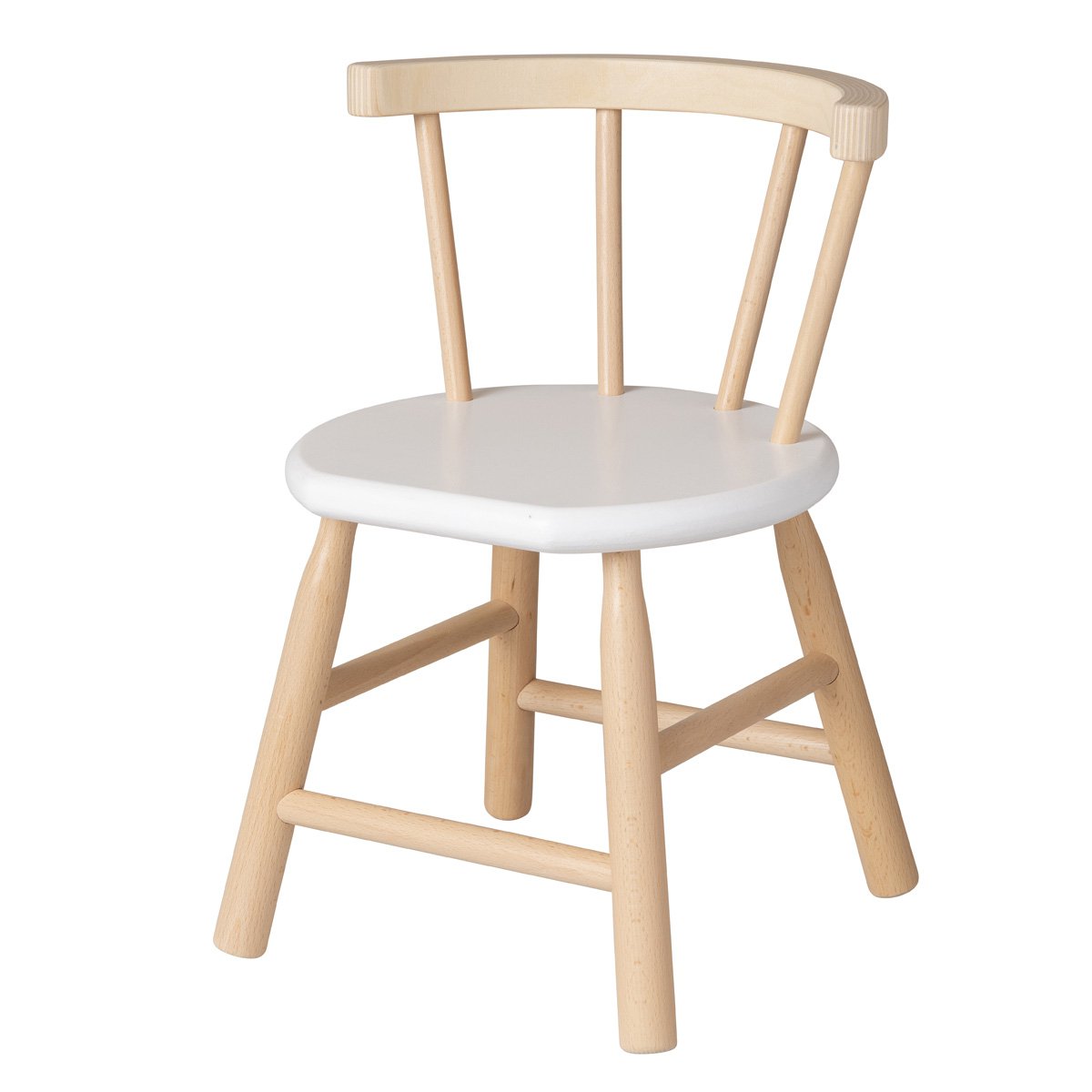 Van Dijk Toys kinderstoel met gebogen leuning — naturel/wit-
