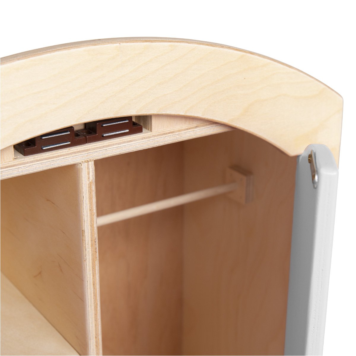 Van Dijk Toys poppenkledingkast — naturel/wit-