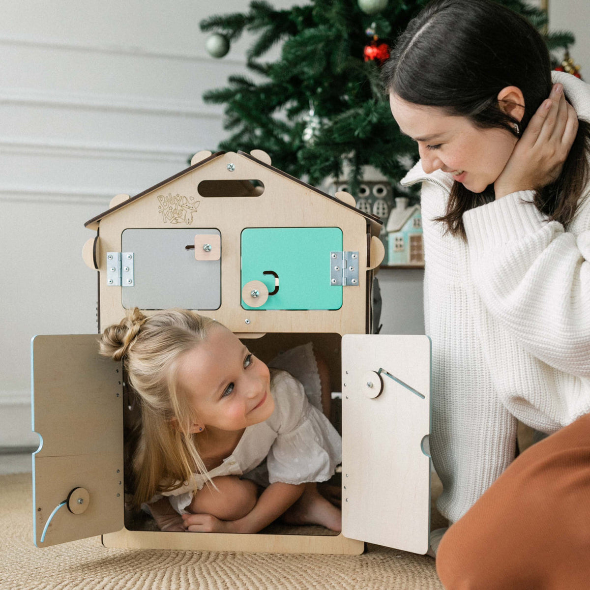 Maisonnette BusyKids Busy Board – naturel menthe, édition limitée