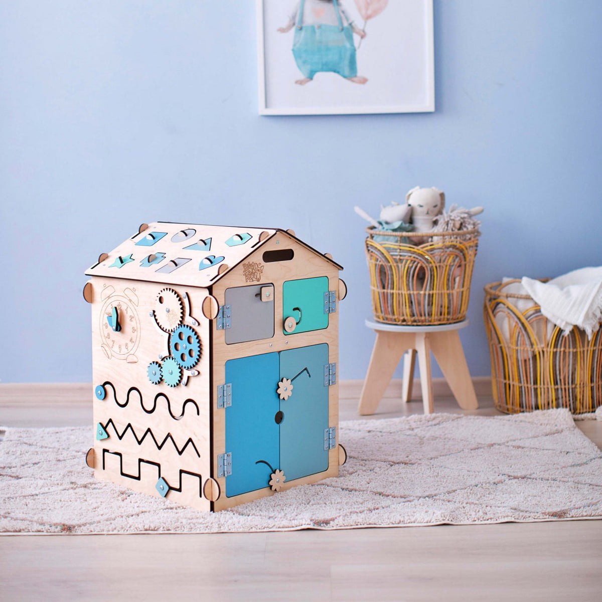 Maisonnette BusyKids Busy Board – naturel menthe, édition limitée