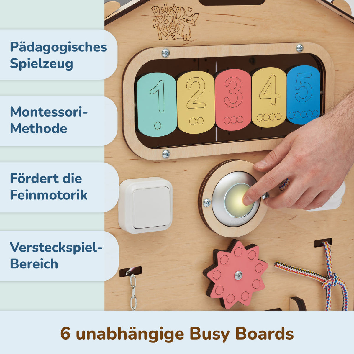 Maison de jeu BusyKids Busy Board – naturel