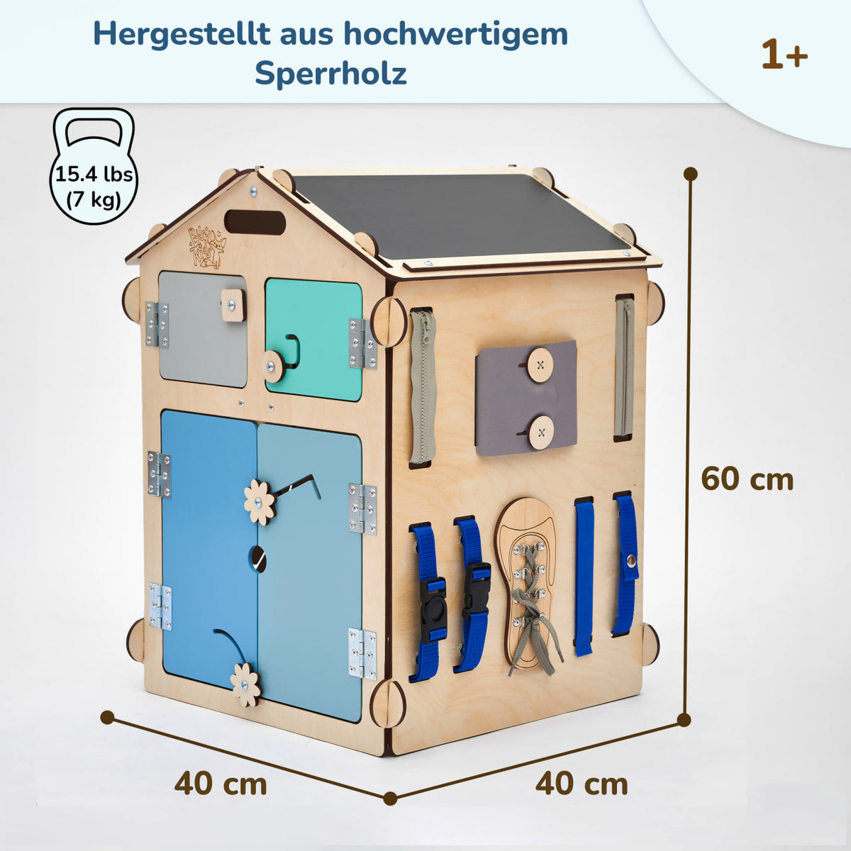Maisonnette BusyKids Busy Board – naturel menthe, édition limitée
