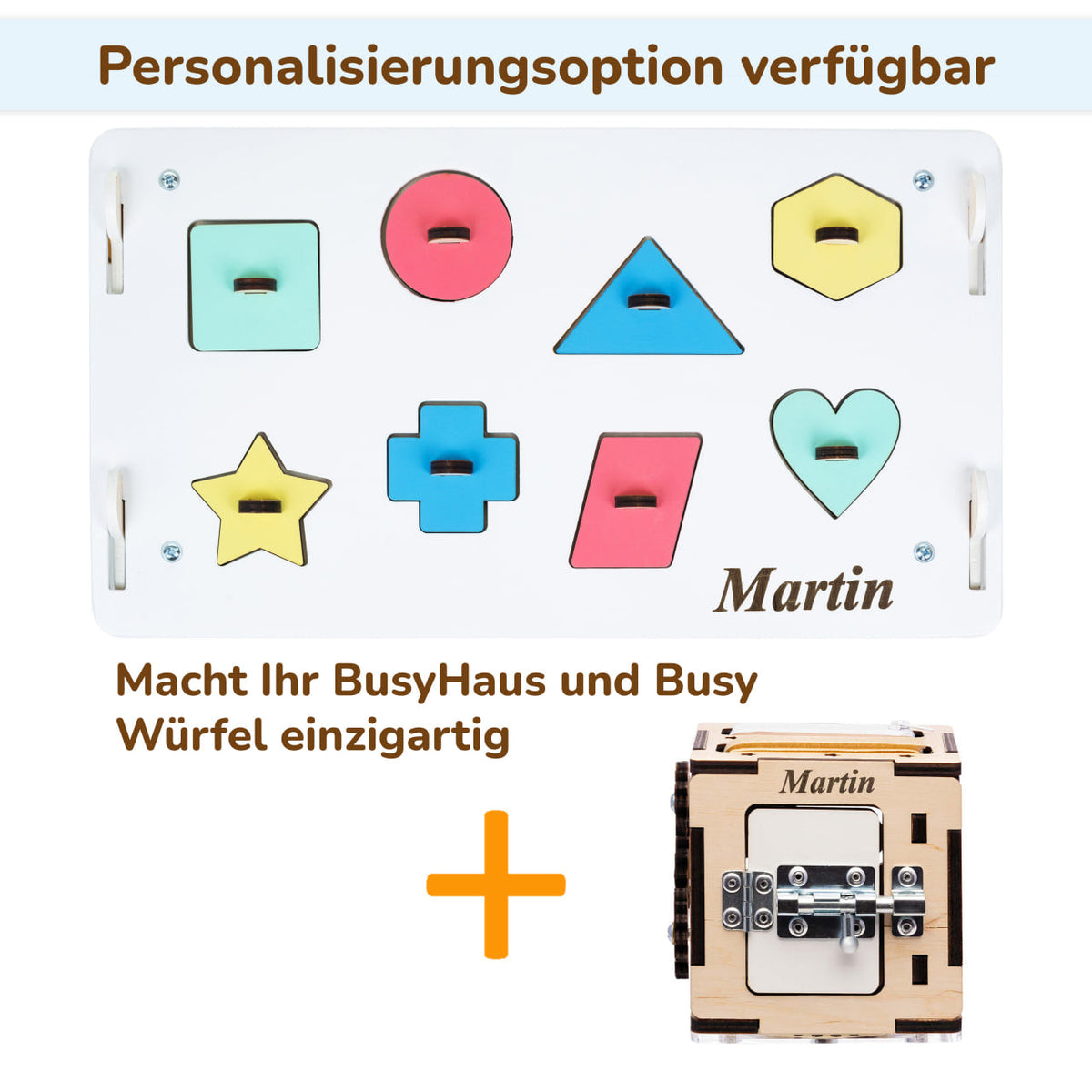 Ensemble BusyKids – Maisonnette Busy Board blanche avec cube créatif