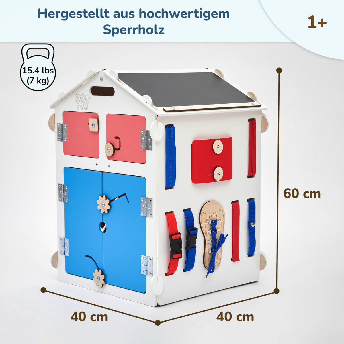 Maisonnette sensorielle BusyKids Busy Board – blanc