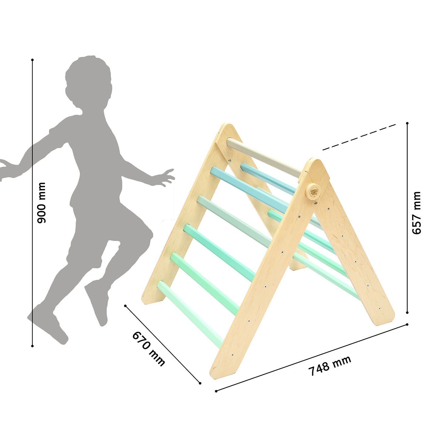BusyKids Pikler klimdriehoek – regenboog