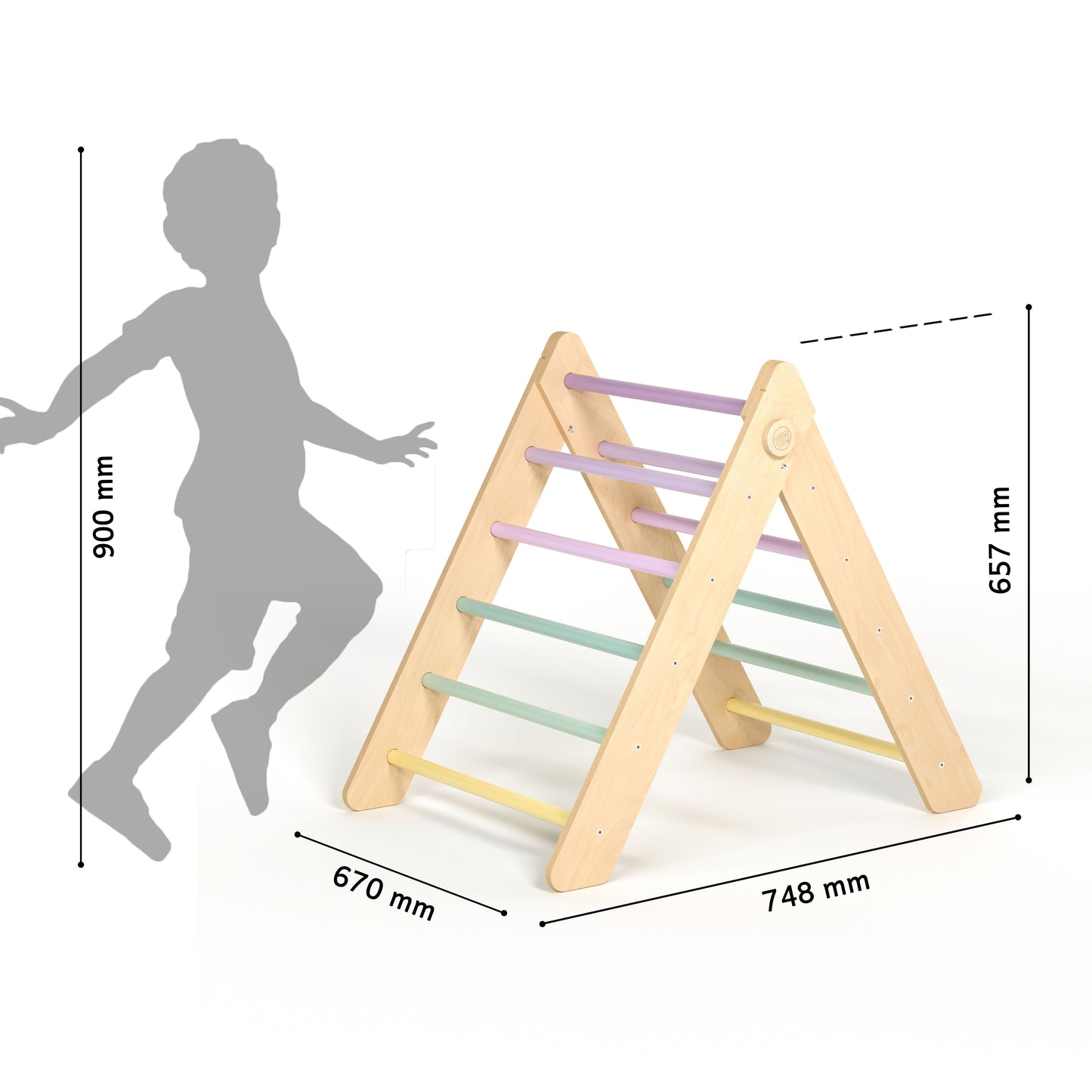 BusyKids Pikler klimdriehoek – regenboog
