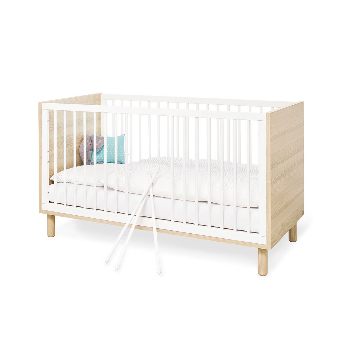 houten ledikant om te bouwen tot juniorbed