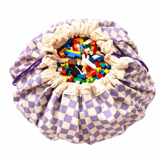 Play&Go 2 - in - 1 opbergzak / speelkleed Vichy Purple - 