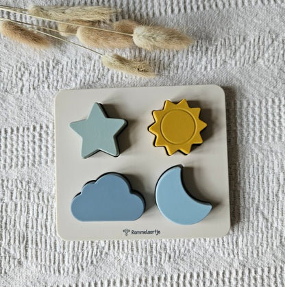 Siliconen puzzel figuurtjes - Zon - 