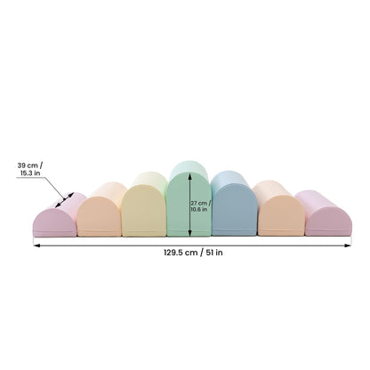 soft play set met modulaire foamblokken voor baby's peuters en kleuters