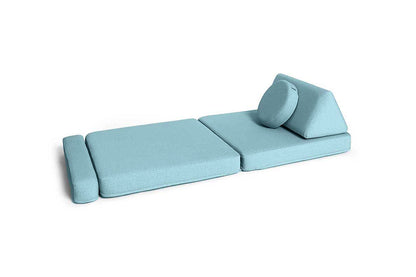 Shappy Armchair Original 80 cm in Sky Blue — omgebouwd tot slaapplek