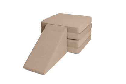 Shappy Slide Original 80 cm in Camel — tegen de speelbank geplaatst